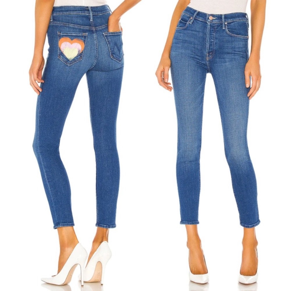 MOTHER the super stunner ankle in double vision jeans size 25